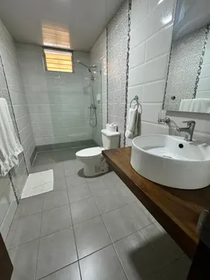 a bathroom with a sink and a toilet at Paramount 3-Bedroom Apartment with Parking in San Felipe de Puerto Plata