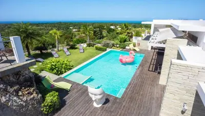 an image of a swimming pool at a resort at Villas Agua Dulce in Sosúa