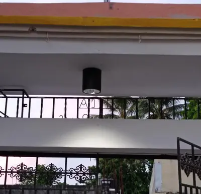 a ceiling with a light on top of a balcony at Villa Julirous Rd-spa and ApartHotel, Camp for vacationers, 2 bedrooms in Boca Chica