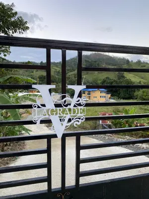 a view from the balcony of a house at Villa La Grande in Jarabacoa