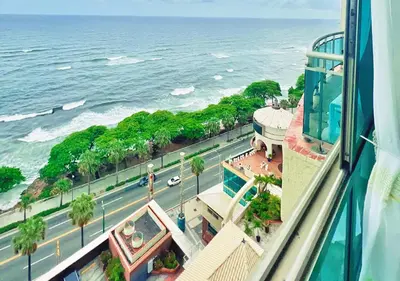 a view of the ocean from a cruise ship at Exclusive 3 BDR, Gym & Pool, SeaView, Luxury Tower in Santo Domingo