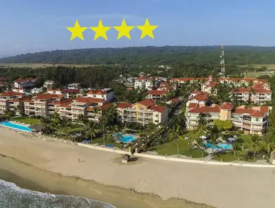 an aerial view of a resort with stars at Ocean Dream top floor Studio with balcony in Cabarete