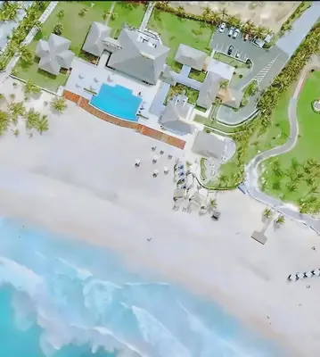a plan of the beach with a villa at Cana Rock Condos Familiar - Two apartments very close-Ground floor direct access to the pool in Punta Cana
