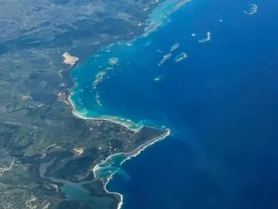 an aerial view of a large body of water at Villa Rosa in Punta Rucia