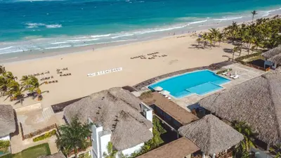 an aerial view of the beach and the ocean at Spectacular Apto Pool Golf View in Hard Rock Golf in Punta Cana