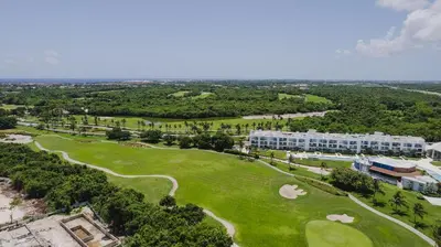 an aerial view of the golf course at the resort at Hard Rock Golf Cozy 1BR • Pool & Golf Views in Punta Cana