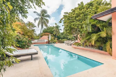 an image of a swimming pool in a house at Fun in the sun classic villa at Los Lagos in Casa de Campo in Cajuiles
