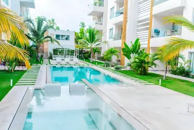 an image of a swimming pool at a hotel at Beach Garden I F3 Luxury Condo in Punta Cana