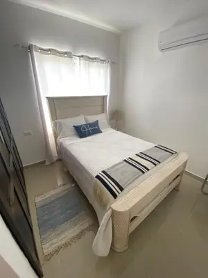 a bedroom with a large bed with a window at Bridget Place in Bayahibe
