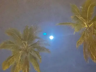 a green traffic light with palm trees in the sky at Royal Terrace III (Prince) in San Felipe de Puerto Plata
